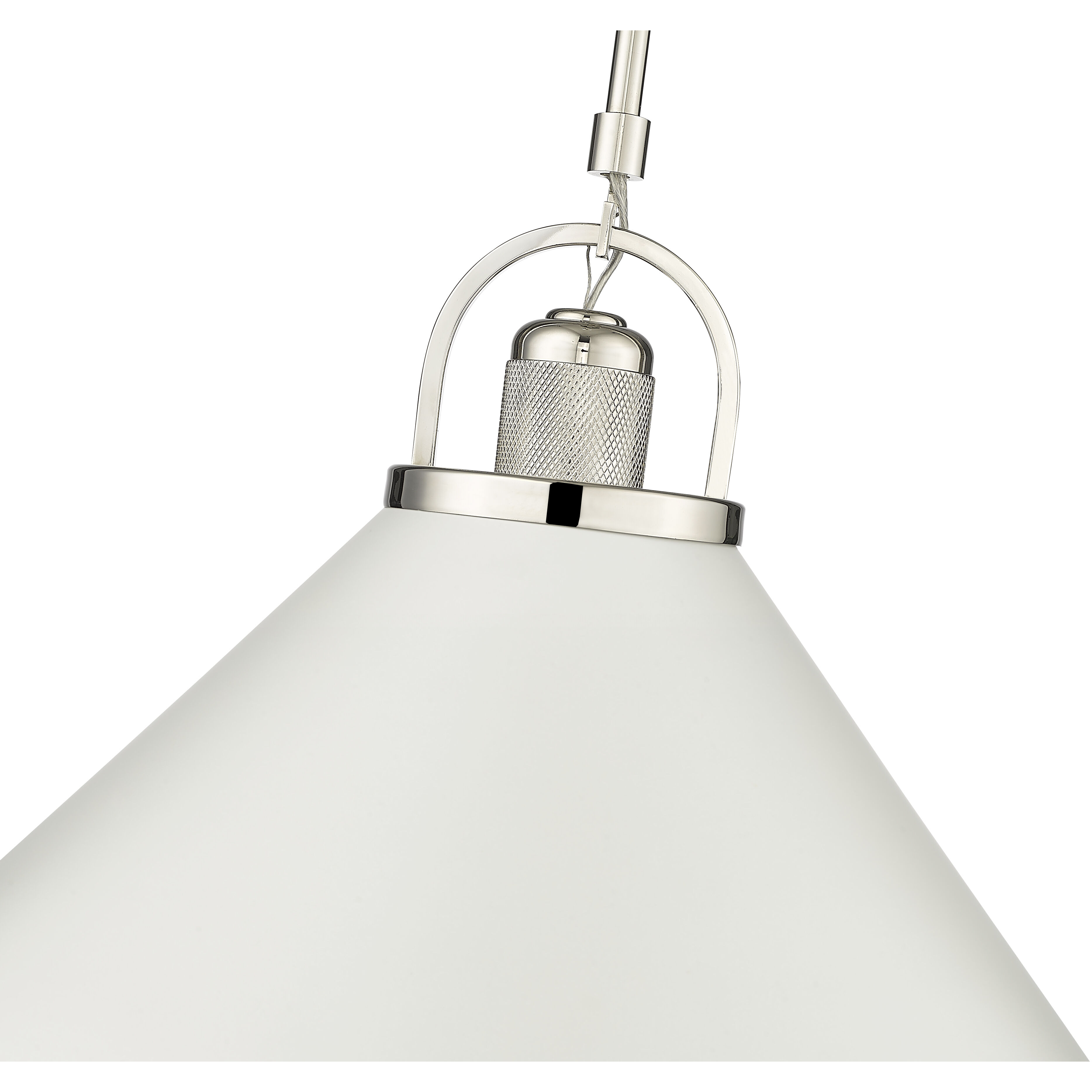Artistan 1 Light 13.1 inch Polished Nickel/Matte White Pendant Ceiling Light